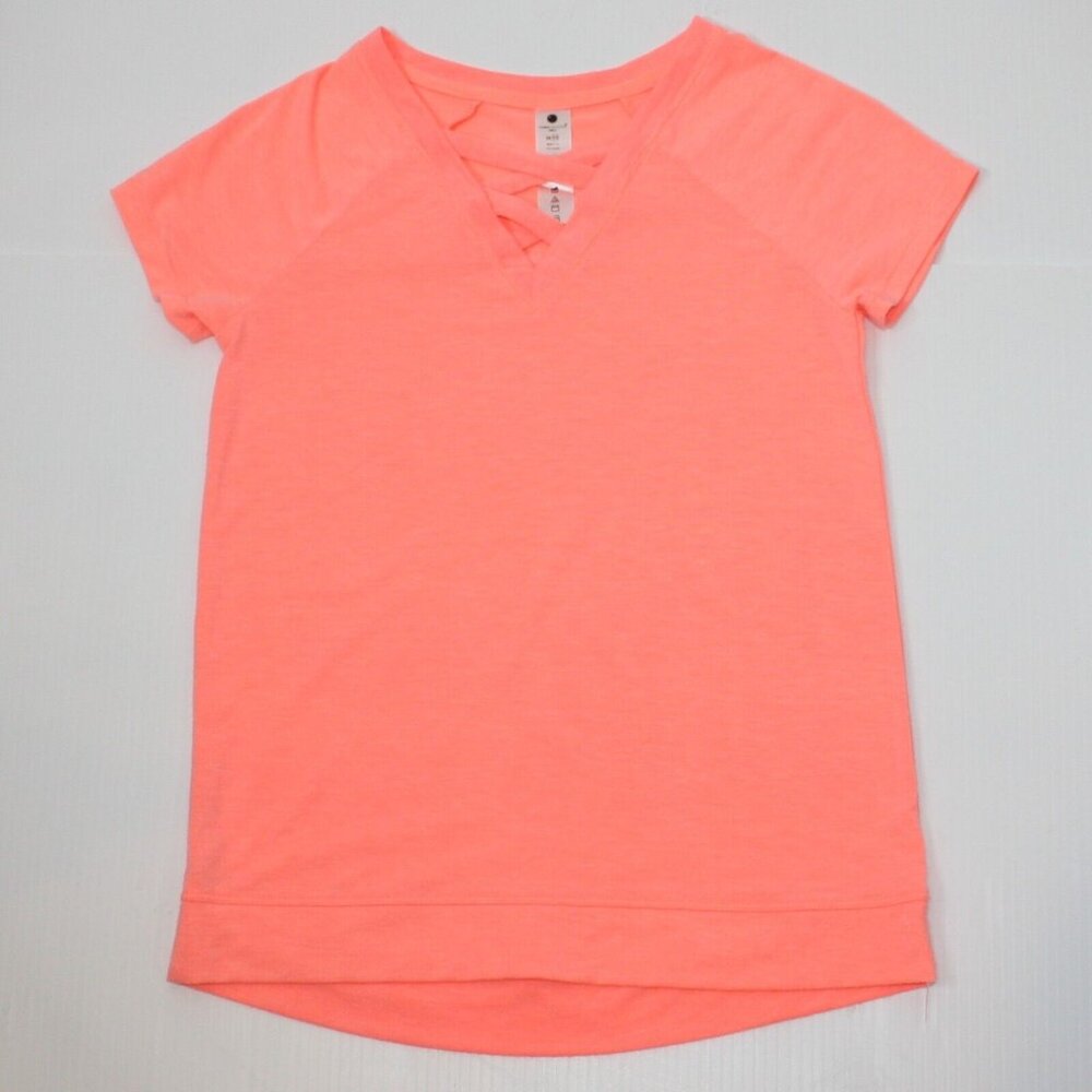 Yogalicious Girl's Tee Shirt Top in Coral Orange Color size M 10